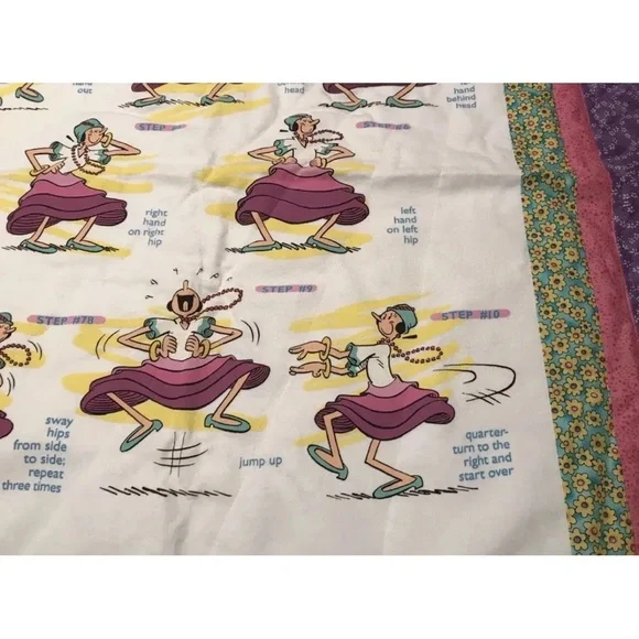 Olive Oyl Oil From Popeye Do The Macarena Vintage Wall Hanging Fabric Handmade